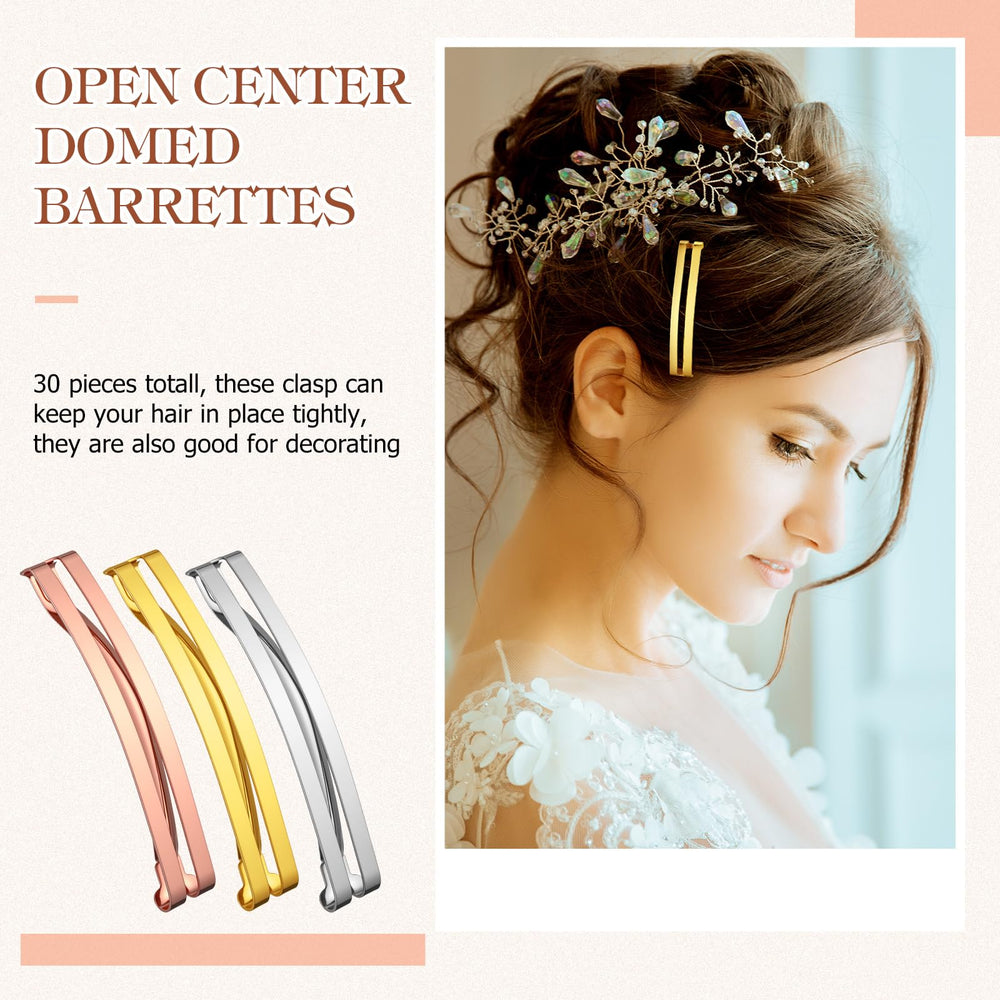 Hotop barrettes used in half-up hairstyle, subtle accessorizing benefit