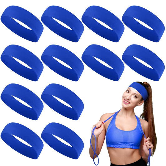Hotop royal blue pack front view showing twelve headbands and value