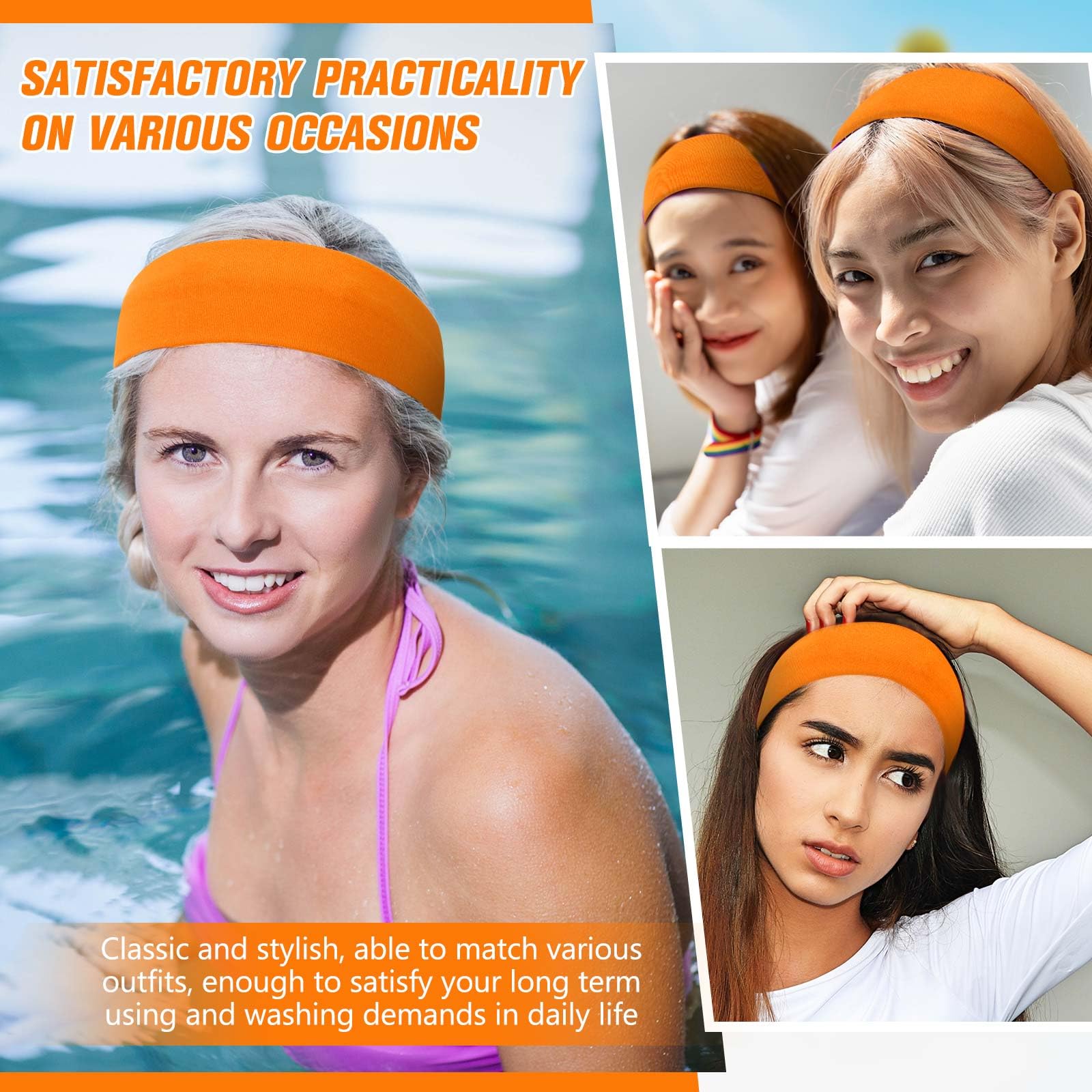Hotop single band folded to show seams and elasticity for durable comfort benefit