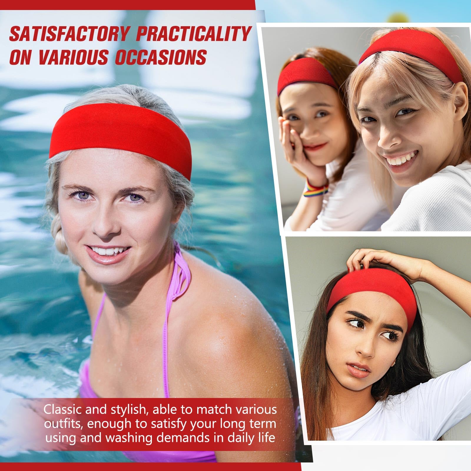 Hotop headband held in hand showing true size and scale