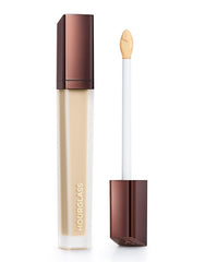 Hourglass concealer front packaging showing sleek compact and label benefit