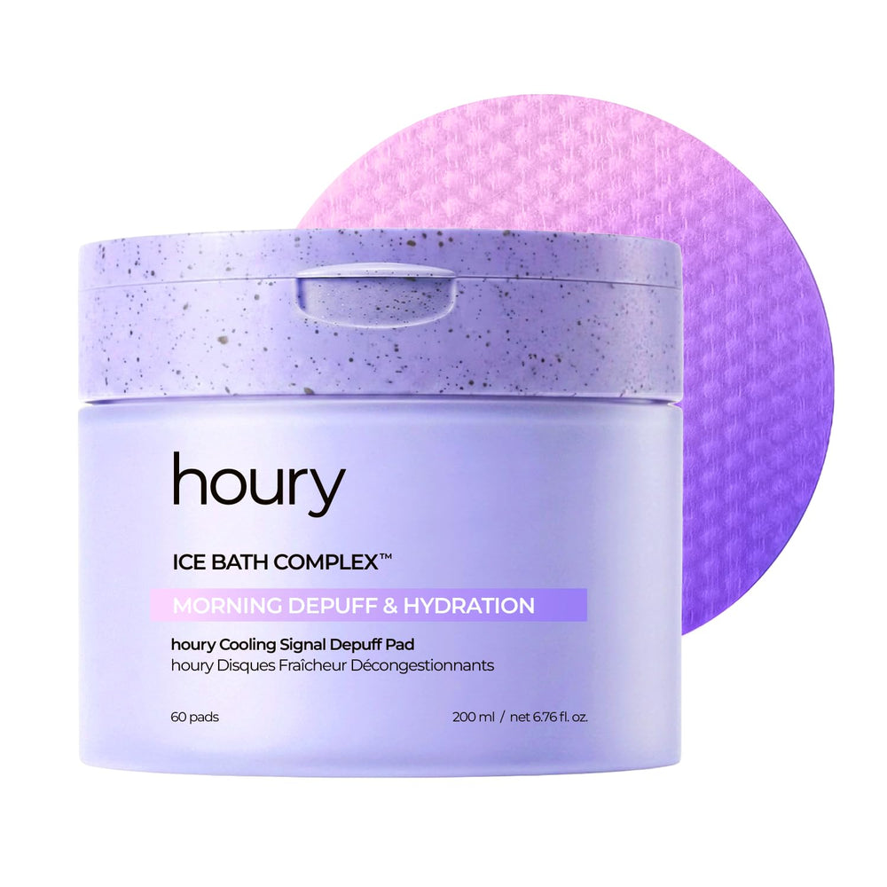 houry front packaging showing cooling depuff pads and benefits