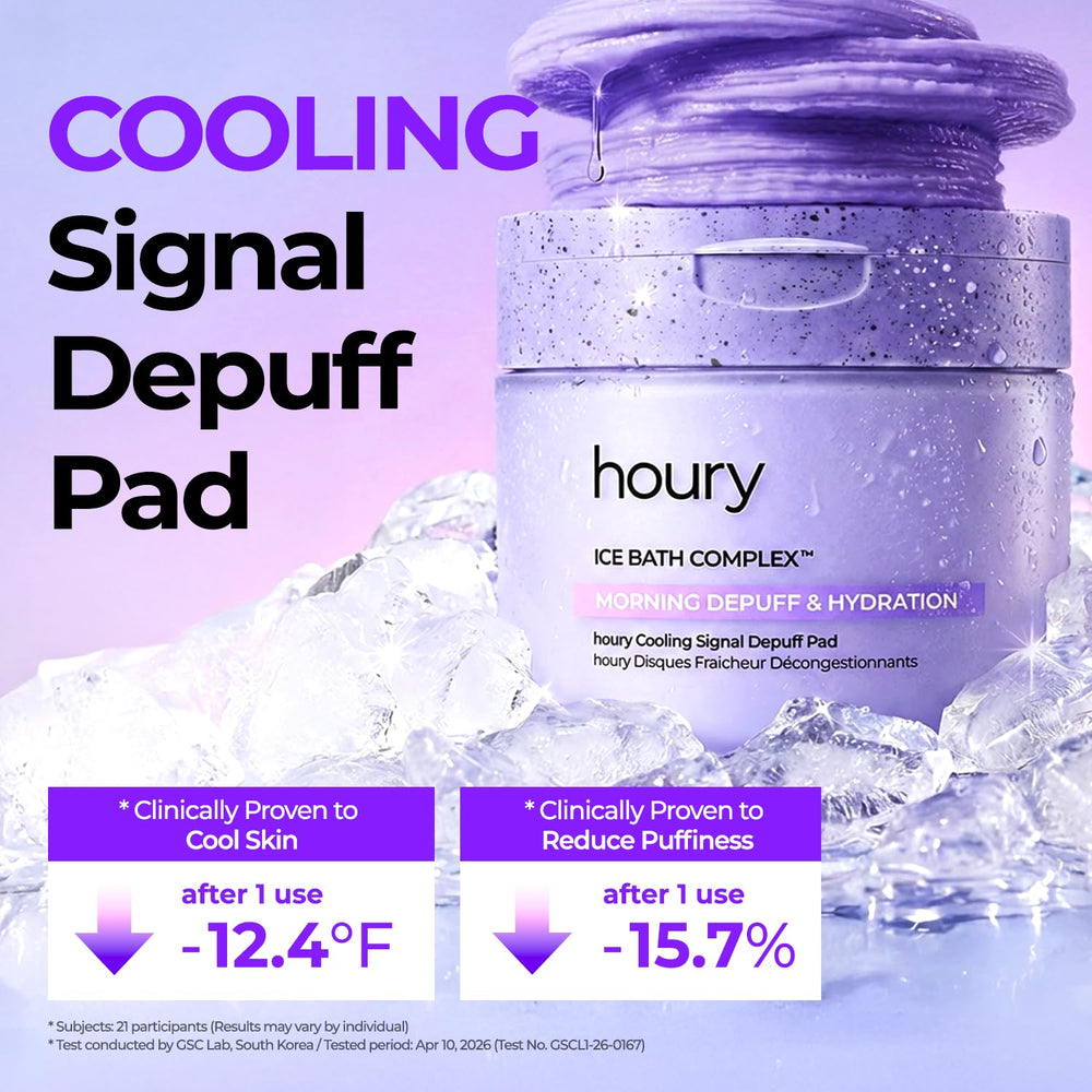 houry close-up of pad texture and cooling gel essence for hydration