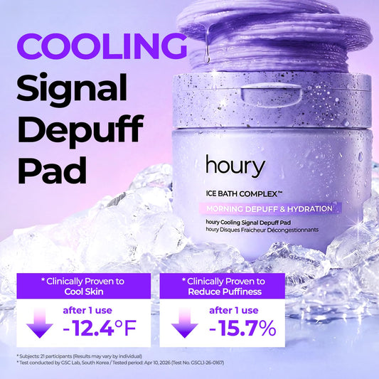 houry close-up of pad texture and cooling gel essence for hydration
