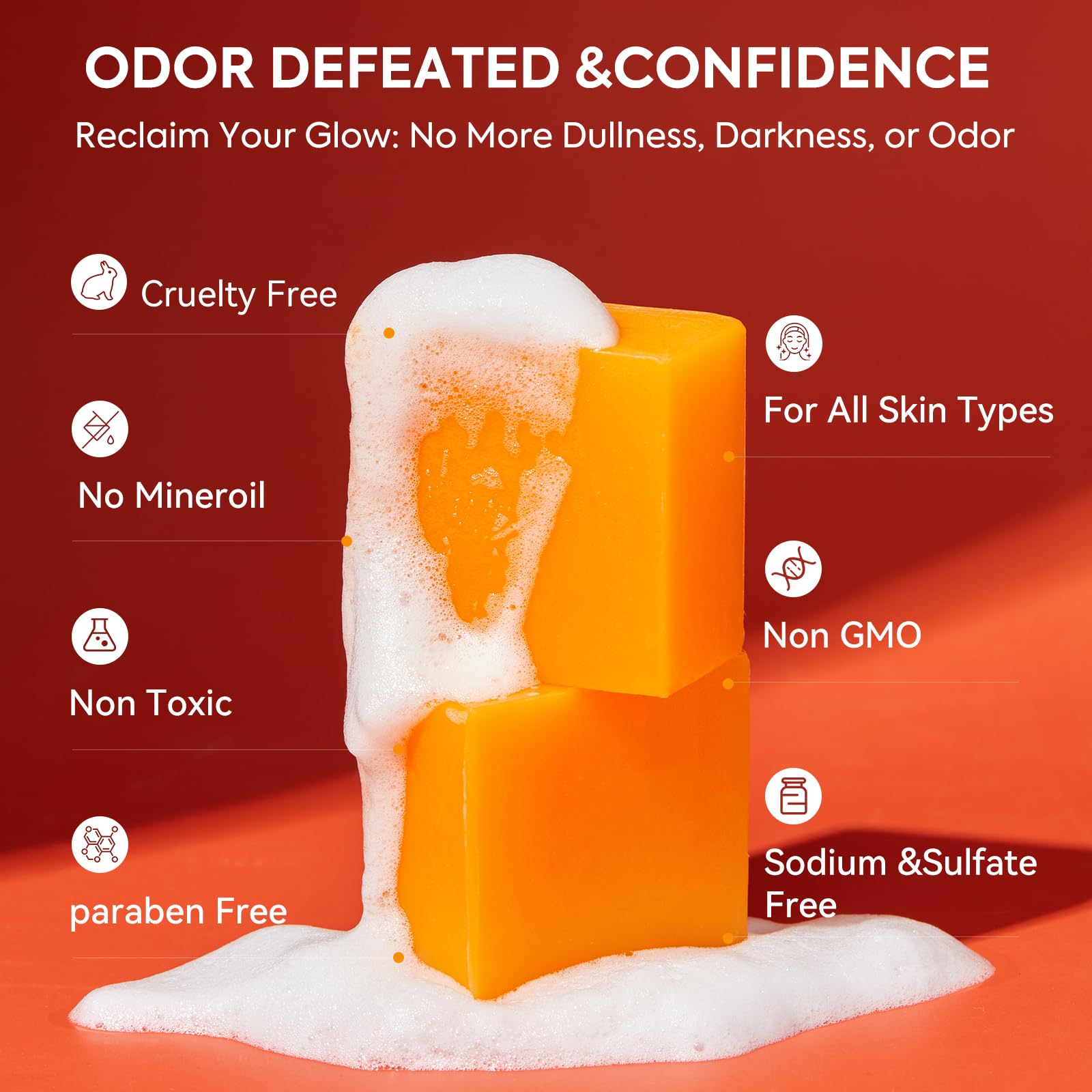 House of Nutrition persimmon soap applied to underarm showing targeted deodorizing