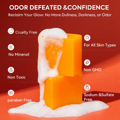 House of Nutrition persimmon soap applied to underarm showing targeted deodorizing