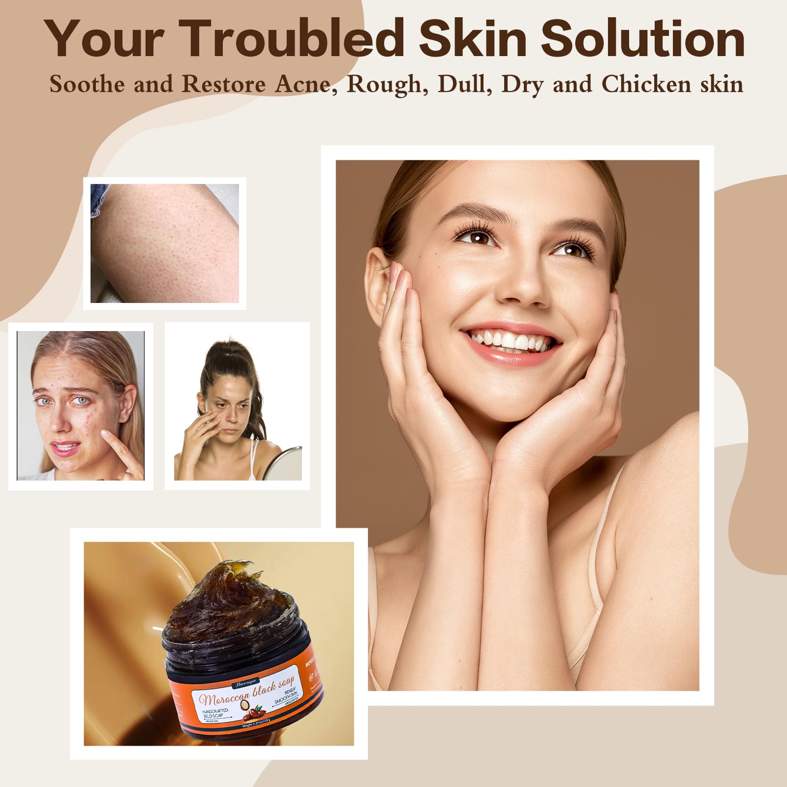 Hoveimpee hammam glove in hand showing exfoliation benefit for smoother skin