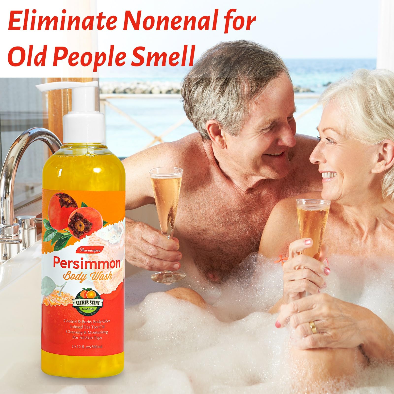 Hoveimpee in-shower use on loofah demonstrating post-workout freshness