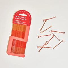 How to Be A Redhead flat layout displaying all 60 pins with size context