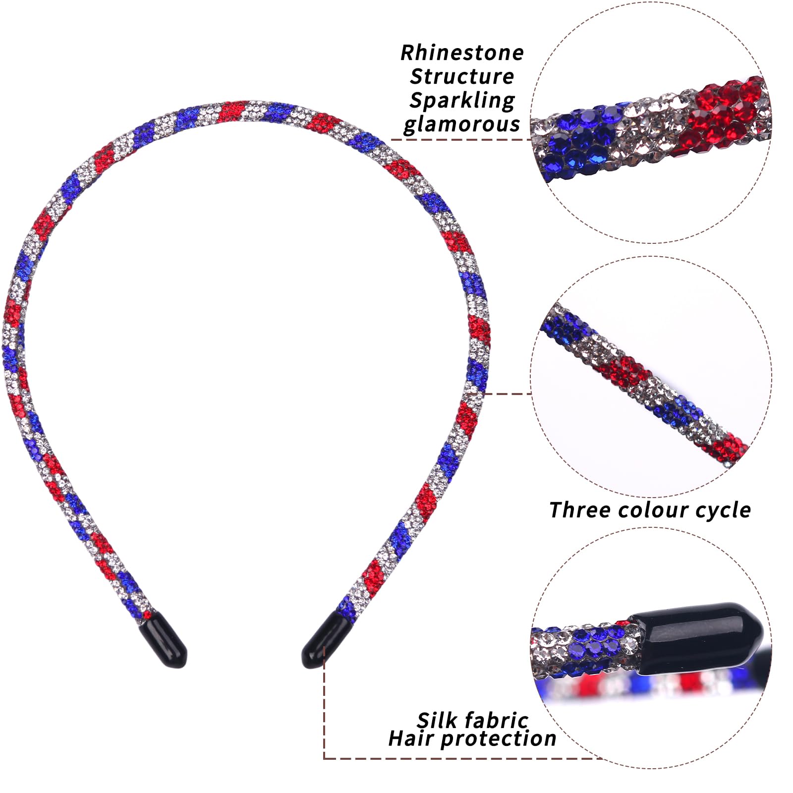 HOXIEYA modeled outdoors at a parade wearing a festive patriotic accessory