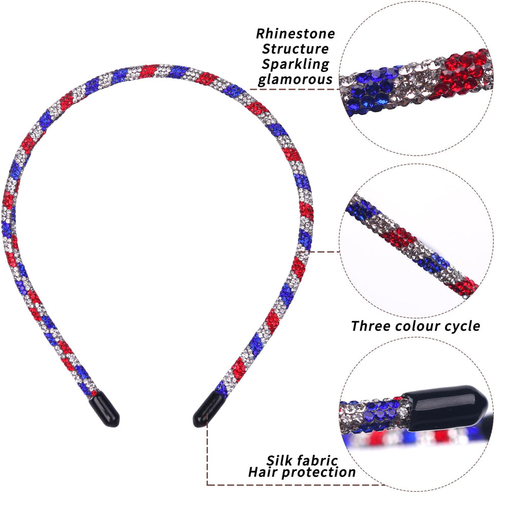 HOXIEYA modeled outdoors at a parade wearing a festive patriotic accessory