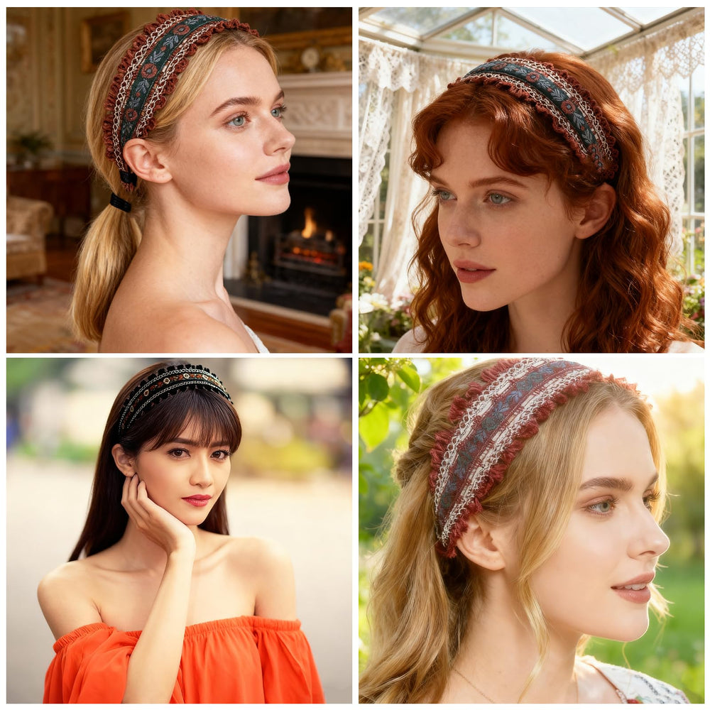 HOXITRADE headband paired with casual outfit in lifestyle scene adding bohemian flair