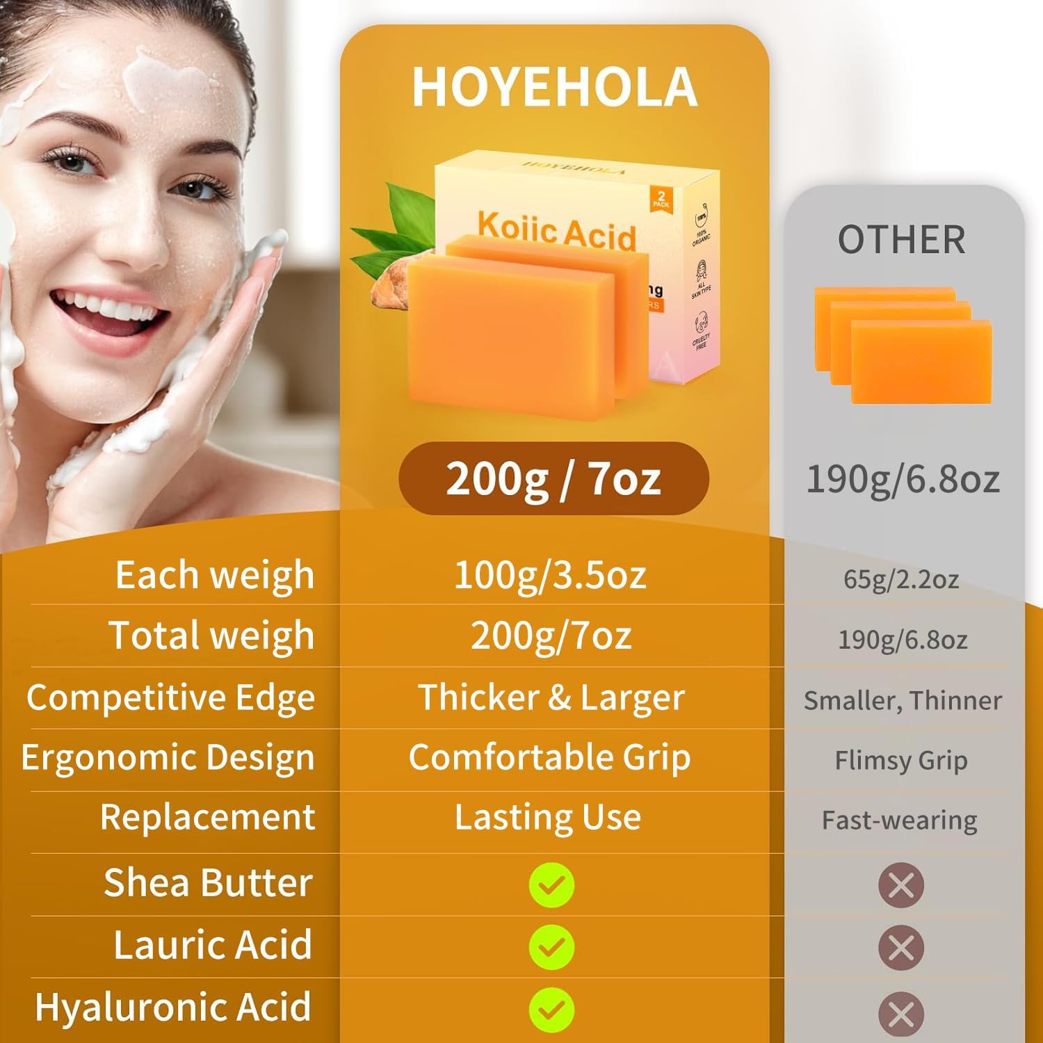 HOYEHOLA ingredients display with bottles showing nourishing components