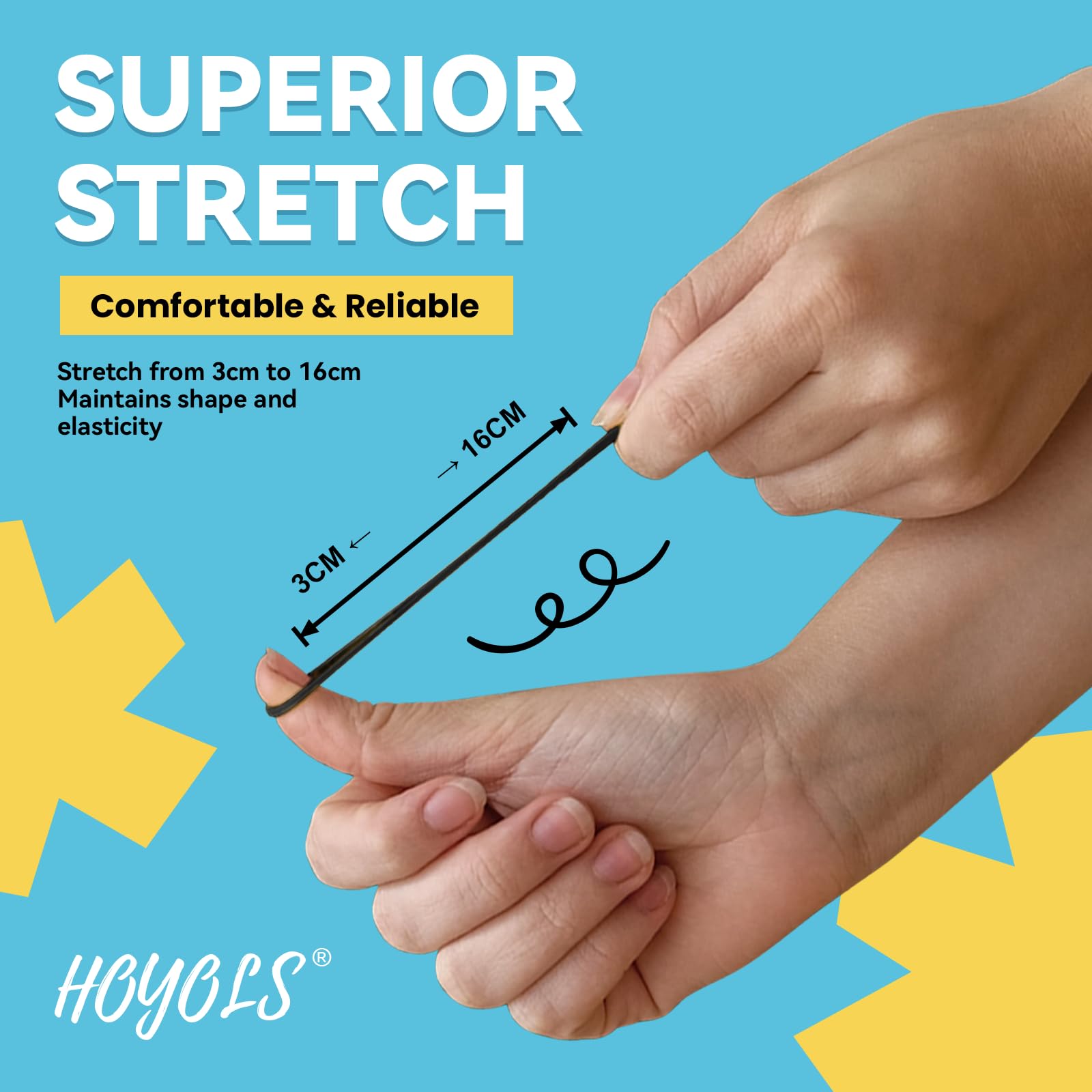 HOYOLS close-up of TPU band texture showing smooth surface and gentle hold benefit