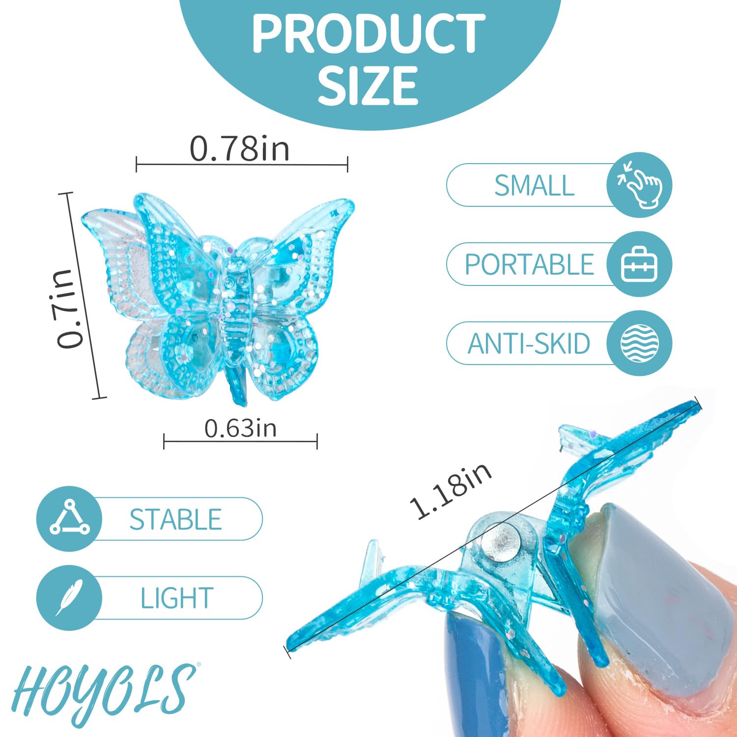HOYOLS close-up glitter texture emphasizing durable sparkle and long-lasting shine