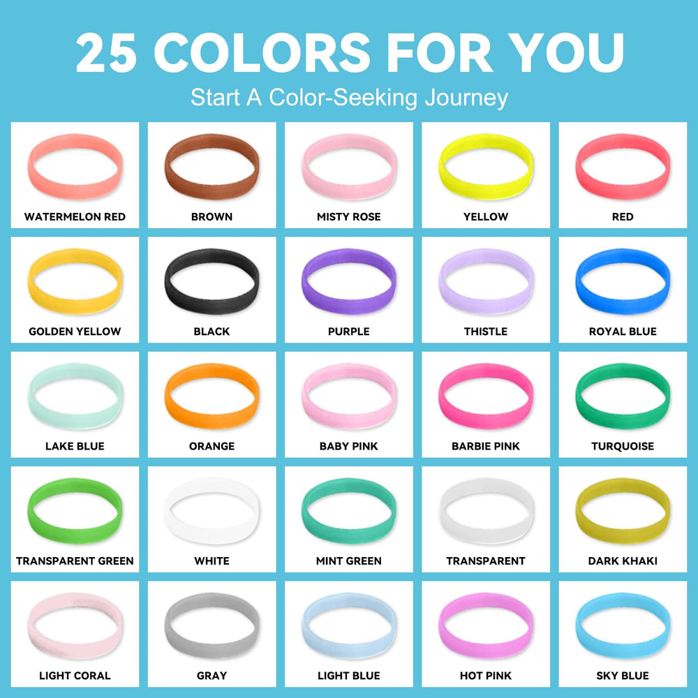 HOYOLS close-up of assorted multi-hue bands highlighting variety