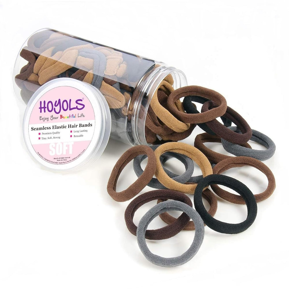 HOYOLS front packaging showing 100-piece brunette brown set and neat stack benefit