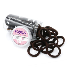HOYOLS front packaging showing 100 espresso hair ties and container benefits