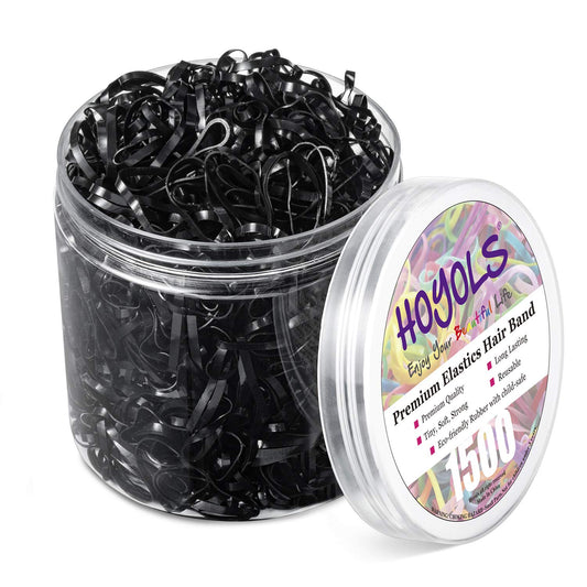 HOYOLS front packaging showing 1500 black mini elastic bands and label benefit