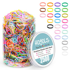 HOYOLS front packaging showing tub of 2500 colorful bands and benefits