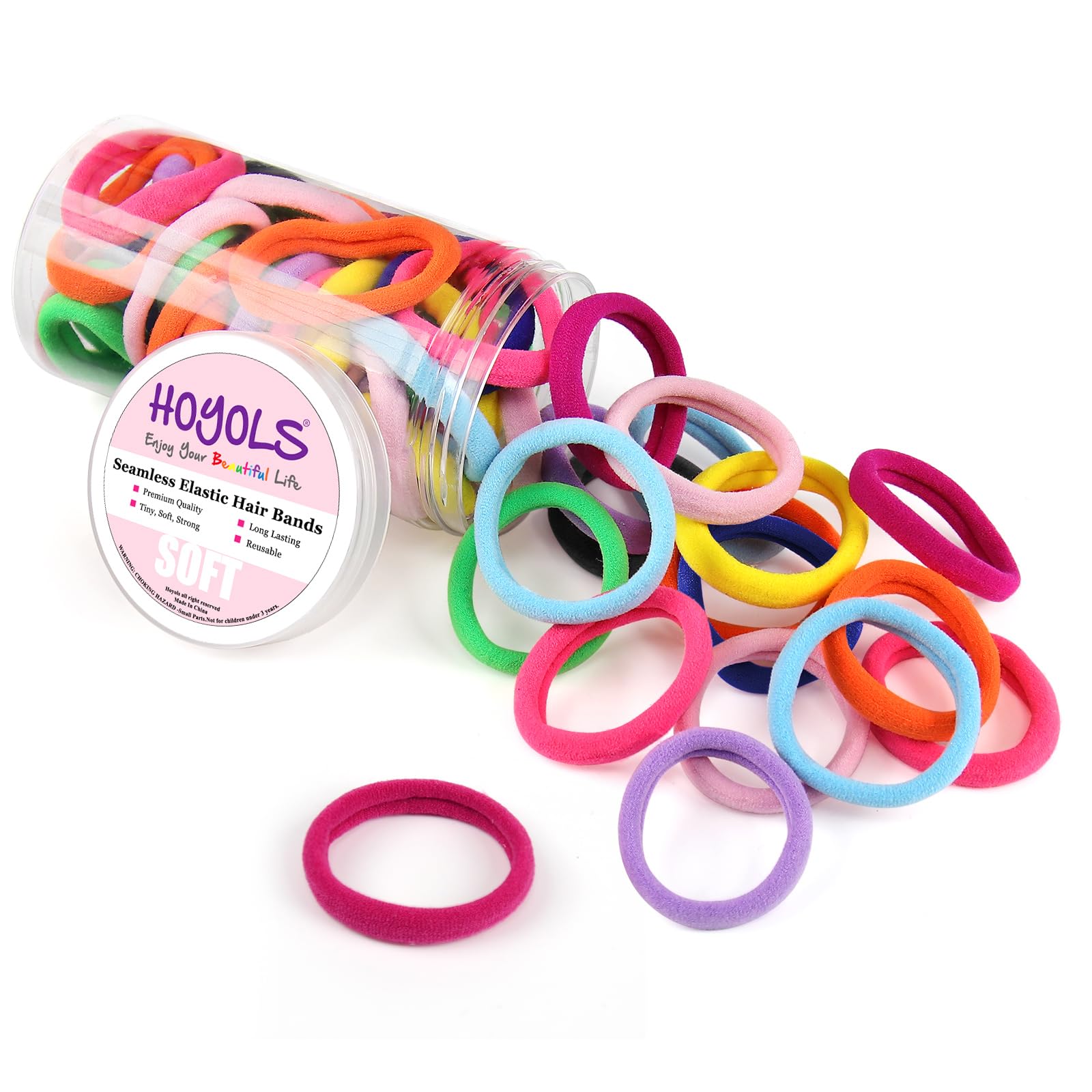 HOYOLS front packaging view showing multi-color hair ties and quantity benefit