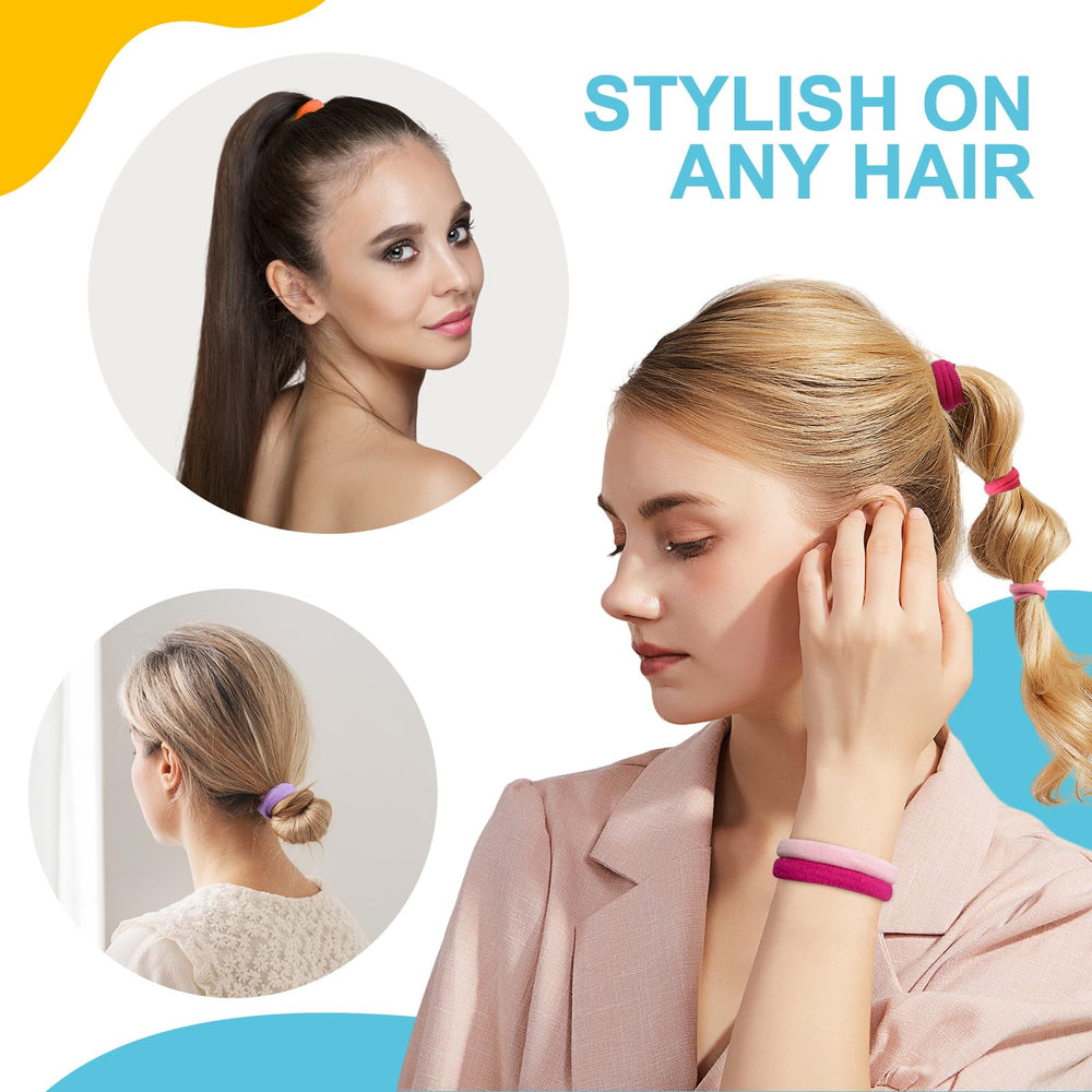 HOYOLS in a ponytail demonstrating crease-free, secure hairstyle benefit