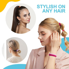 HOYOLS in a ponytail demonstrating crease-free, secure hairstyle benefit