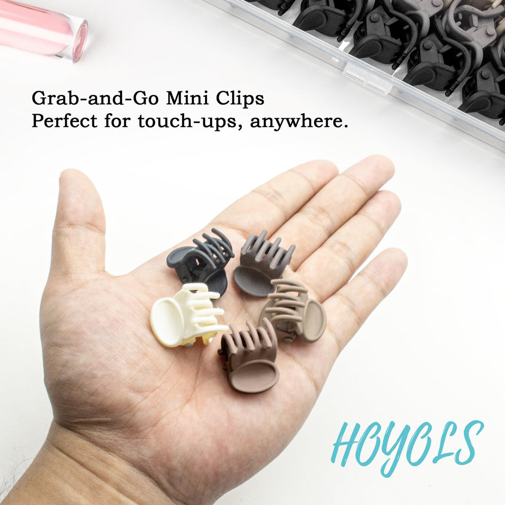HOYOLS array of neutral-colored clips laid out for versatile outfit matching