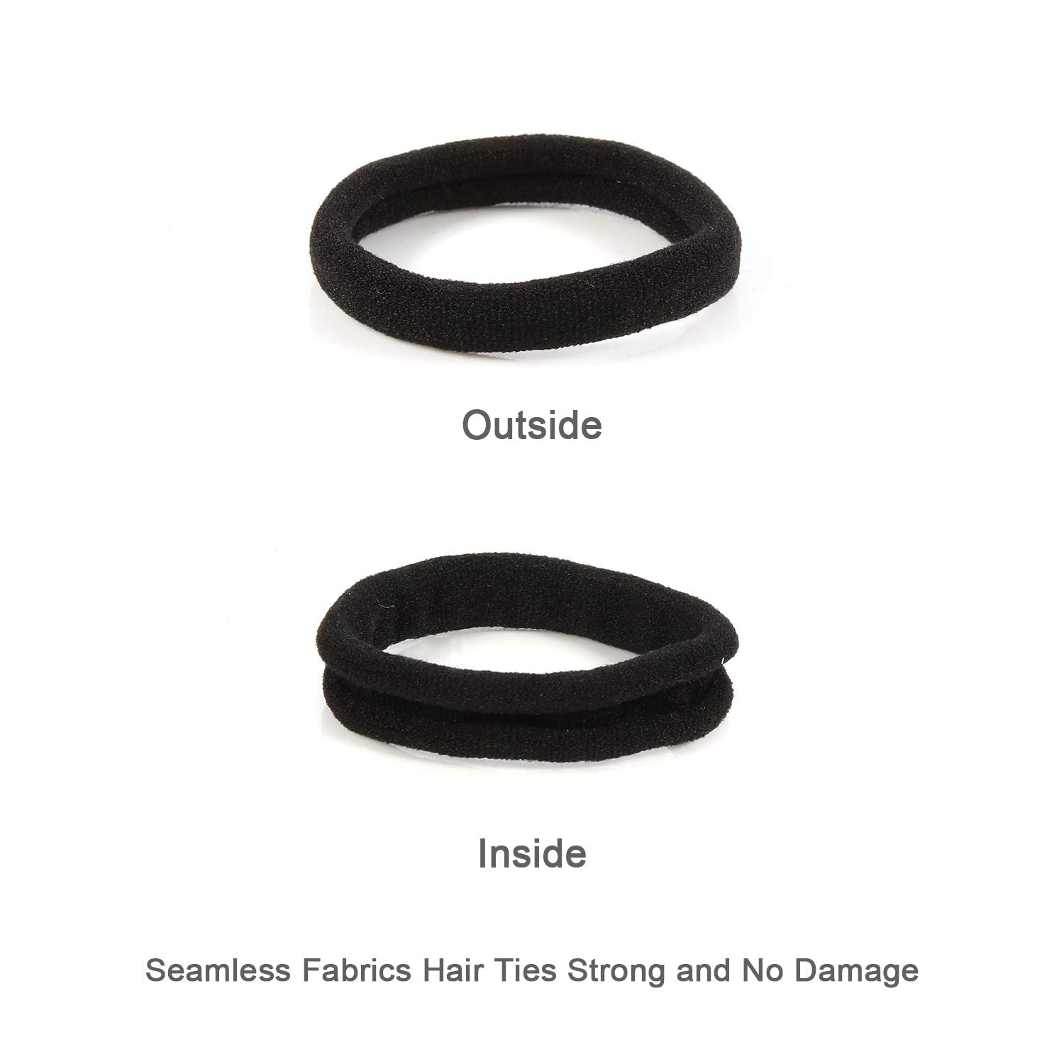 HOYOLS hair tie securing a thick ponytail with reliable, non-slip hold