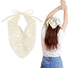 hoyuwak front view folded bandana showing shape and easy styling