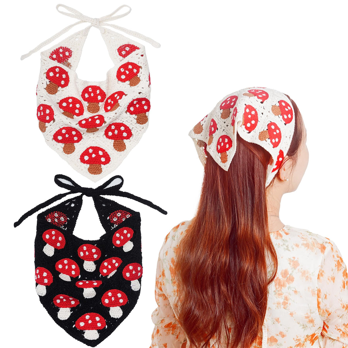 hoyuwak beige and black bandanas front view shows styles and colors, versatile accessory