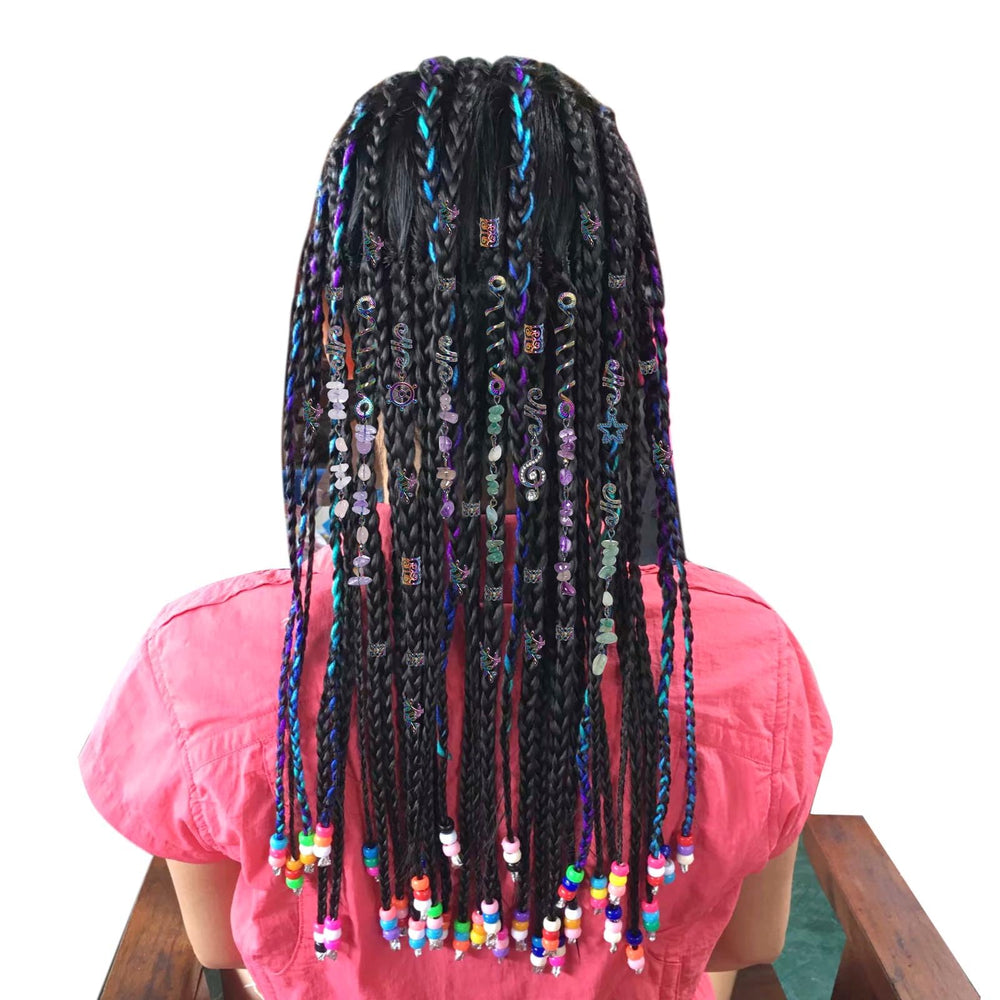 hoyuwak lifestyle braids styled with charms presenting polished look