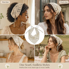 hoyuwak model wearing bandana with ponytail showing styling potential and comfortable hold