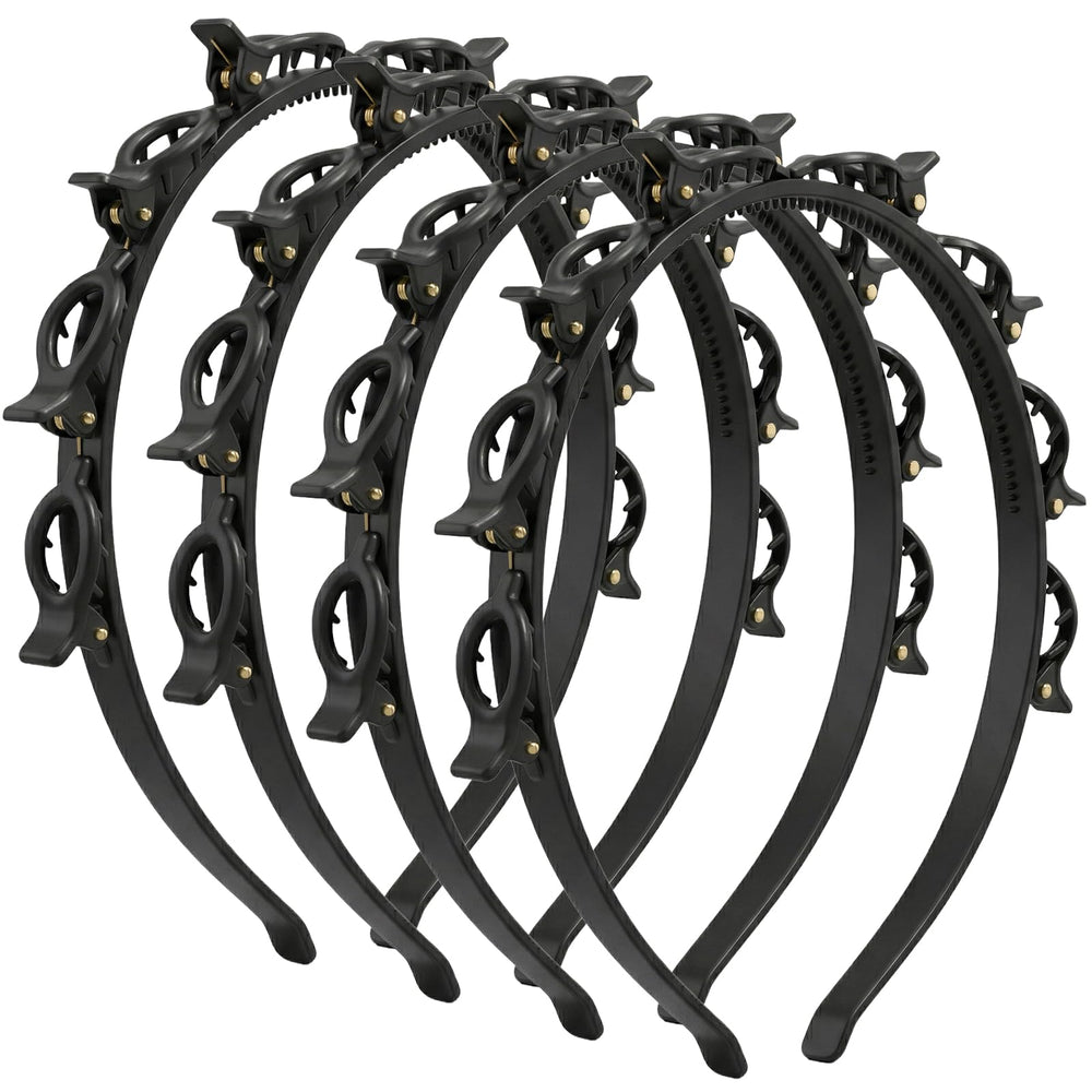 Hpmjz headband front view showing sleek black resin and secure fit