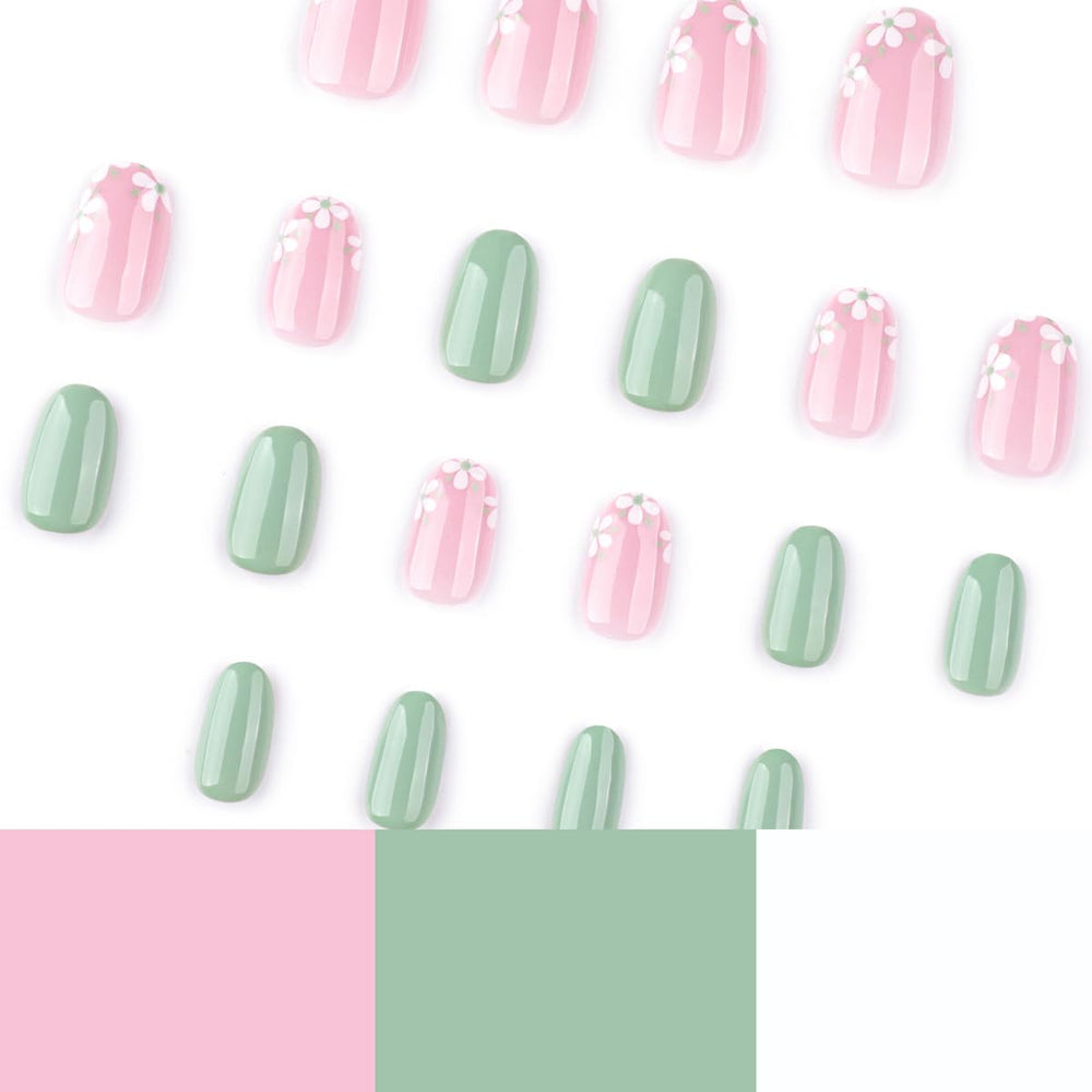 HPYFOI demonstration of press on nails applied for quick polished look