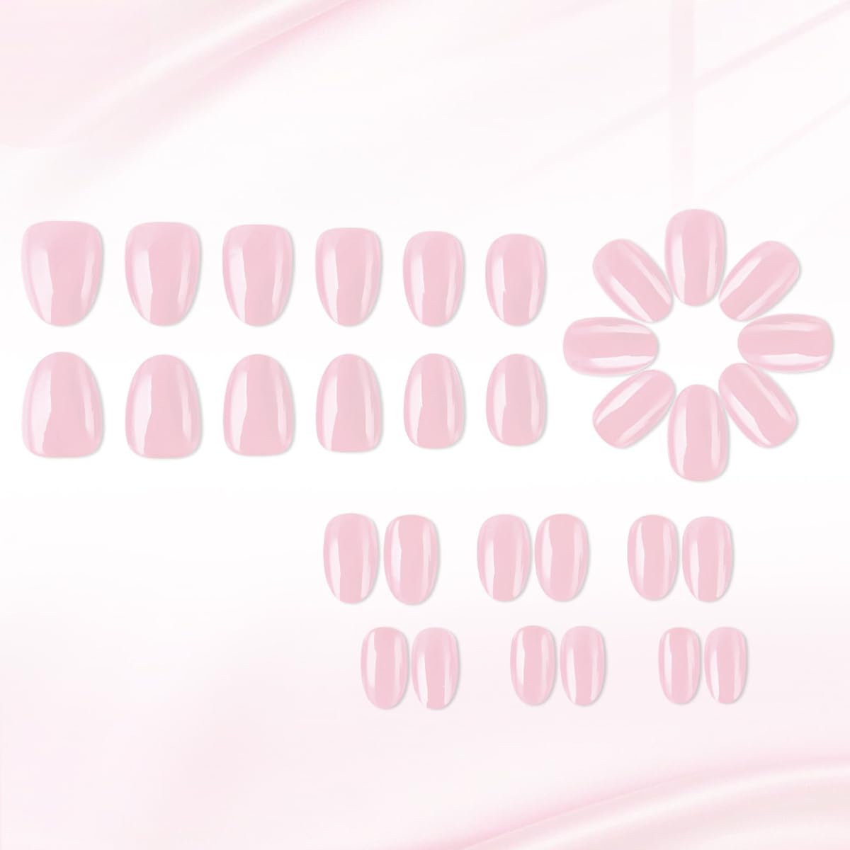 HPYFOI press-on nail being pressed onto natural nail demonstrating quick, secure application