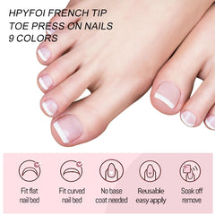 HPYFOI close-up of white French tip detail for salon finish
