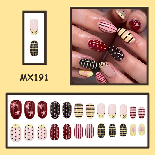HPYFOI close-up of polka dot nails highlighting playful design and easy wear