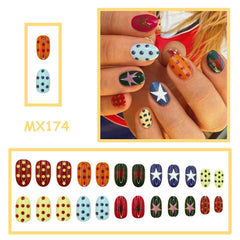 HPYFOI close-up of polka dots and star nail art highlighting playful detail