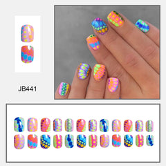 HPYFOI close-up of rainbow gel design highlighting smooth finish and vivid colors