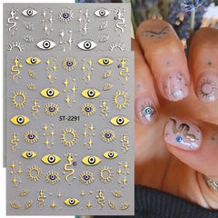 HPYFOI close-up of metallic evil eye texture showing fine detail and shimmer
