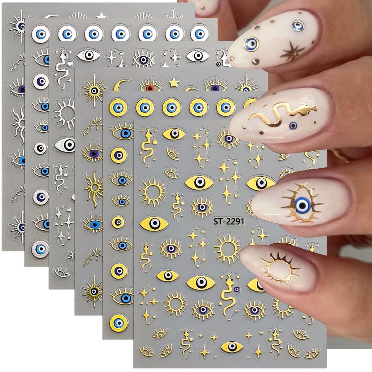 HPYFOI front packaging showing six metallic sticker sheets and benefit of variety