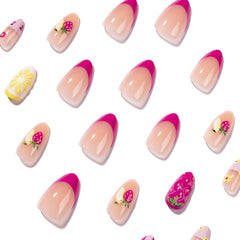 HPYFOI close-up lemon nail highlighting crisp print and durable acrylic for lasting wear