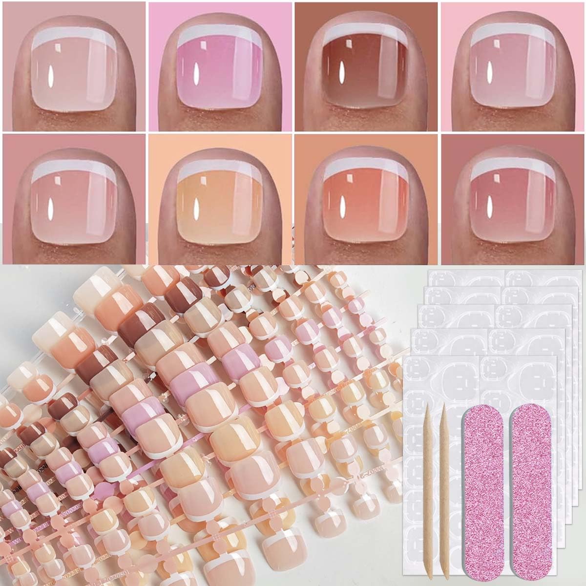 HPYFOI array of nail sizes laid out for perfect toe matching
