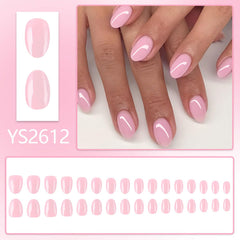 HPYFOI close-up of oval nail shape and smooth finish highlighting salon-quality texture