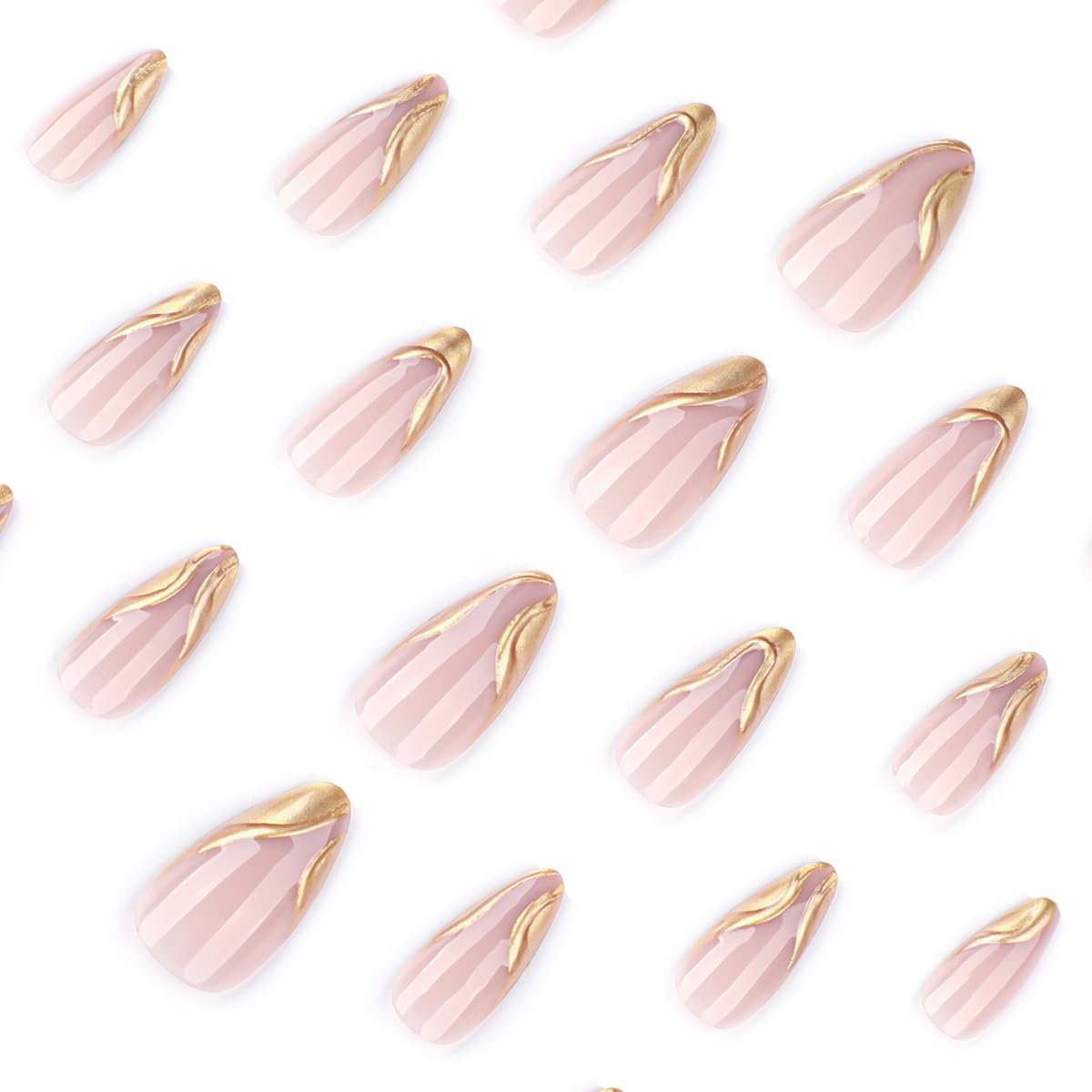 HPYFOI nails held in hand for scale showing true-to-size fit and natural appearance