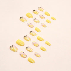 HPYFOI nails worn on hand showing short oval fit and instant polished appearance