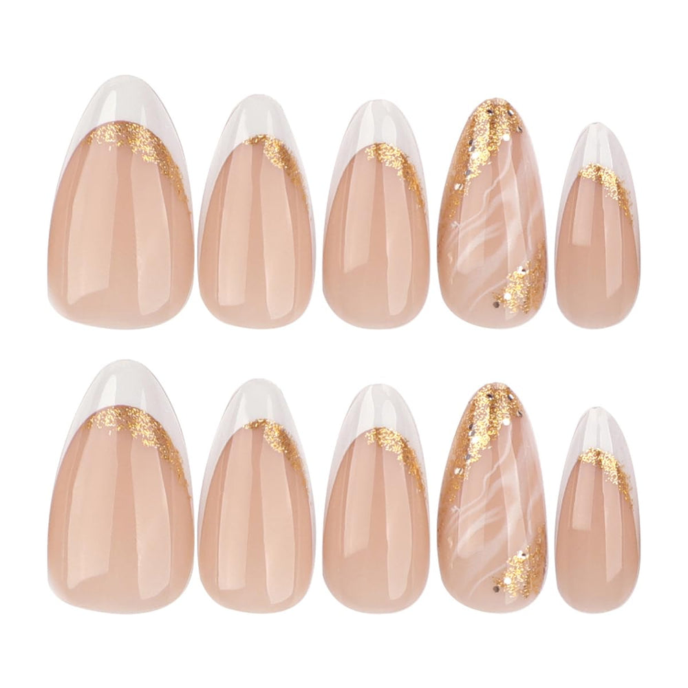 HPYFOI press-on nails worn on hand offering elegant bridal manicure look