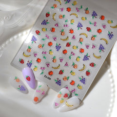 HPYFOI fruit sticker applied on nail showing playful cherry accent