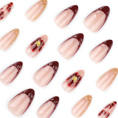 HPYFOI side profile of almond shape on fingertip, shows natural curvature comfort